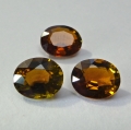 Bild 1 von 2.55 ct. 3 Stück orange-braune ovale 7 x 6 mm Modambik Turmaline