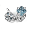Bild 2 von 925 Silver Stud Earrings with genuine London Blue Topaz Gemstones
