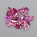 1.64 ct. 20  Stück edle Pink 2 - 3.0 mm Mosambik Karree Facette Turmaline