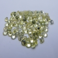 1.85 ct 100 pieces green- yellow 1.6 mm Brilliant Cut Madagascar Sapphires