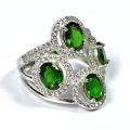 Great 925 Silver Ring with Chrome Diopside Gemstone, SZ 8 (Ø 1 8mm)