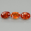 1.93 ct. 3 Stück unbeh. ovale Intensiv- Orange Namibia Spessartin Granat Edelst.