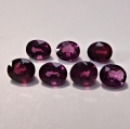 6.15 ct. 7 pieces red purplish oval 6 x 5 mm Rhodolite Garnet Gems.