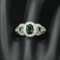 Bild 3 von 925 Silber Ring mit 3 echten Mosambik Turmalinen GR 54,5 (17.5 mm)
