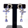 Enchanting 925 Silver Earrings with genuine Tanzanite Gemstones