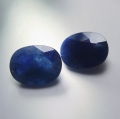 3.77 ct. Fine pair deep blue oval  9 x 7 mm Africa Sapphire