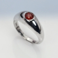 Fine 925 Silver Ring with dark Red Rhodolite Garnet, SZ 6.25 (Ø16.8 mm)