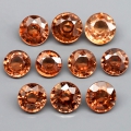  5.05 ct VVS / VS! 10 piece round 3.8 - 4.7 mm Reddish Orange Tanzania Zircons