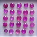 3 ct. 25 Stück runde pink rote 2.3 - 3  mm Mosambik Rubine