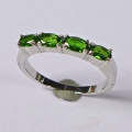 Bild 2 von Tender 925 Silver Ring with Chrome Diopside Gemstones, SZ 8 (Ø 18 mm)