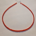 Orange red Saphire string 70 ct with circular disks Ø 3 mm 40 cm length