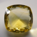 Bild 1 von 22.45 ct.  Goldgelber 16.1 x 16 mm Brasilien Cushion Citrin