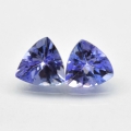 1.17 ct. Perfect Couple Blue Violet Triangle Tanzanite Gemstones