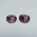 Bild 2 von 1.60 ct. 2 pfirsichfabene runde 5.3 und 5.8 mm Tansania Zirkone. Super Brillanz!