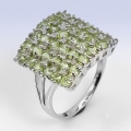 Eleganter 925 Silber Ring mit Pakistan Peridot Edelsteinen, GR 54,5 (Ø17,5 mm)