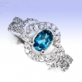 Bild 2 von Feiner 925 Silber Ring mit Brasilien London Blue Topas 54,5 (Ø17,5mm)