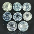 3.41 ct. 8 Stück natürliche & unbehandelte runde 4.5 bis 5.0 mm Grünlich Blaue Brasilien Aquamarin E