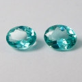 1.37 ct Fine Pair oval Paraiba Colors 6.5 x 5 mm Tanzanian Apatite Gems
