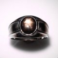 Bild 2 von 925 Silver ring with genuine Black Star Star Sapphire, SZ 8.75 (Ø 18.8 mm)