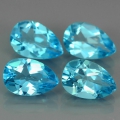 6.15 ct. 4 Stück bezaubernde 8 x 6mm Swiss- Blue Topas Tropfen mit super Farbe