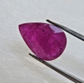 3.14 ct.  Hughe red 10.3 x 8 mm Pear Facet  Ruby