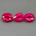 4.66 ct. 3 Stück Pink Rote 8 x 6 mm Mosambik Rubin Edelsteine