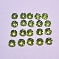 2.47 ct VS! 20 pieces fine green round 3 mm Pakistan Peridot Gemstones. Nice color !