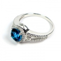 Bild 3 von Beautiful 925 silver ring with 6.0 mm London Blue Topaz, size 56.5 (Ø 18 mm)