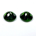 Bild 3 von 2.95 ct. Perfect pair of round naturl. 7.0 mm Chrome Diopside Gems