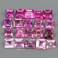 1.61 ct. 19 pieces fine 2.3 - 2.7 mm Mozambique Carré Tourmalines