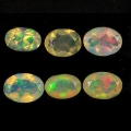 2.21 ct 6 St. tolle ovale facett. Multi-Color Yita Ridge Opale mit schönem Flash