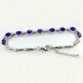Bild 2 von Fine 925 Silver Bracelet with Intensive Violet Uruguay Amethyst Gemstones