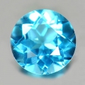 3.41 ct. Edler runder 9.2 mm Brasilien Swiss Blue Topas