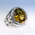 Sehr schöner 925 Silber Ring mit echtem 7.33 ct. Afrika Citrin Quartz  GR 56,5
