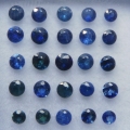 2.06 ct. 25 pieces round Dark Blue 2.3 - 2.8 mm Madagascar Sapphire