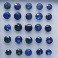 2.06 ct. 25 Stück runde dunkelblaue 2.3 - 2.8 mm Madagaskar Saphire