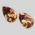 14.02 ct. Perfect pair of big 15 x 10 mm Brazil Champagne Topaz Pears 