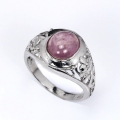 Vintage Style 925 Silver Ring with Mozambique Ruby SZ 7 (Ø18.2 mm)