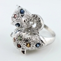 Bild 2 von 925 Silver Tiger Ring with genuine Cambodian Zircon, SZ 8 (Ø 18 mm)