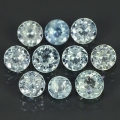 4.26 ct. 10 Stück edle runde 4.0 bis 5.0 mm Brasilien Aquamarine, unbehandelt !