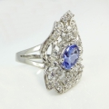Excellent 925 Silver Ring with Flawless Tanzanite Gem.SZ 7 (Ø 17.5 mm)