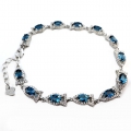 Very nice 925 Silver Bracelet with London Blue Topaz Gems