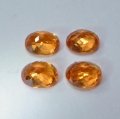 Bild 2 von 2.10 ct. 4 Stück orangerote ovale 5 x 4 mm Spessartin Granate