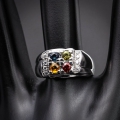 Bild 3 von 925 Silber Ring mit echten Multi Color Tansania Saphiren GR 58.5 (18,5mm)
