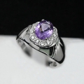 Edler 925 Silber Ring mit echtem 1.21 ct. Brasilien Amethyst GR 61