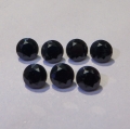 Bild 1 von 2.33 ct. 7 Stück unbeh. schwarze runde 4 mm Brillantschliff Tansania Spinelle