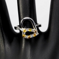 Bild 3 von Fine 925 Silver Heart Ring with genuine Sapphire Gemstones, SZ 7.25 (Ø 17,7 mm)