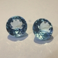 Bild 1 von 12.27 ct VVS! Perfektes Paar runde 11 mm Swiss Blue Topase