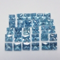 7.35 ct. 30 pieces blue Square 2.5 to 3 mm Cambodia Zircons