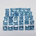 Bild 1 von 7.35 ct! 30 Stück blaue Prinzess  2.5 bis 3 mm  Kambodscha Zirkone. Super Farbe!